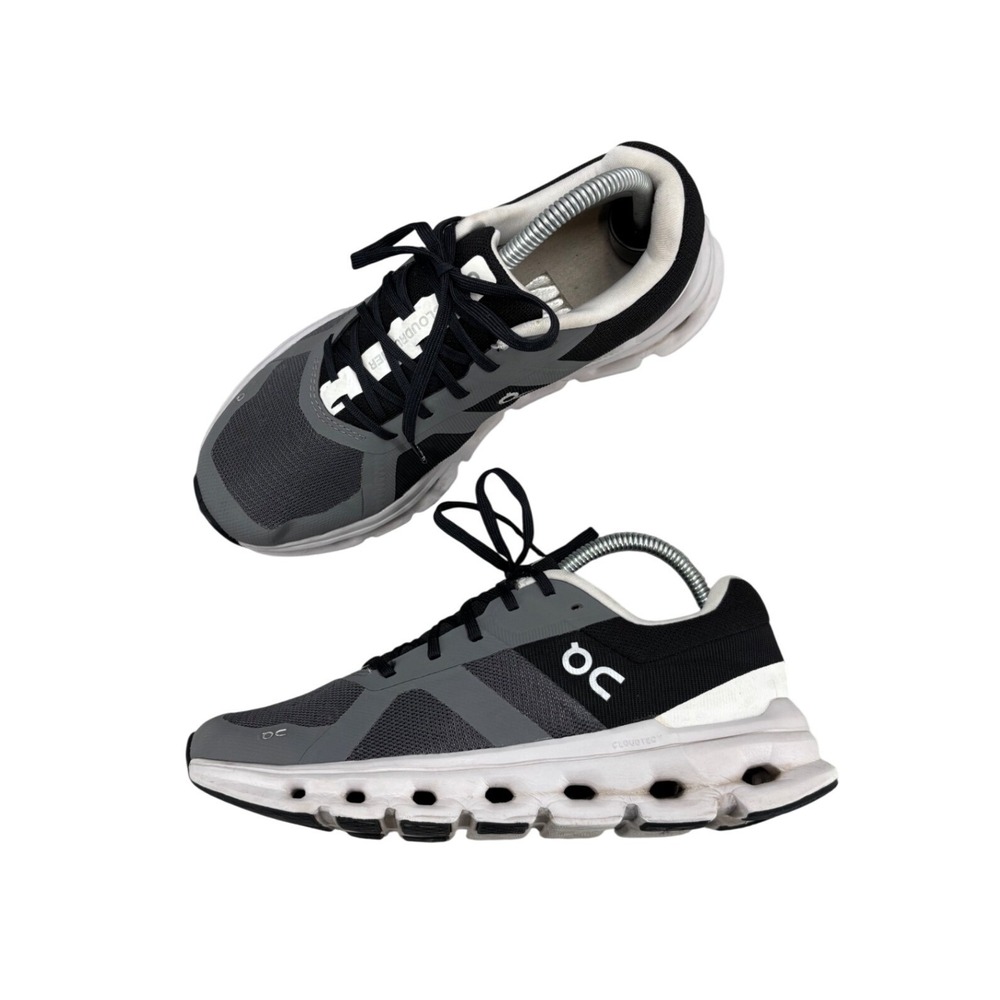 On Running Cloudrunner Shoes Eclipse Black Gray Mesh Sneakers Women's size 8